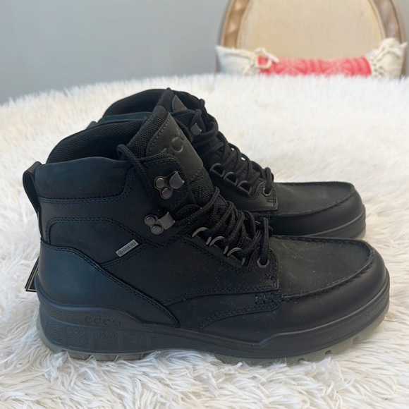 NEW $275 ECCO Men’s Track 25 Black leather GoreTec Hiking Boot size EU 42 US 8.5 - Picture 2 of 8